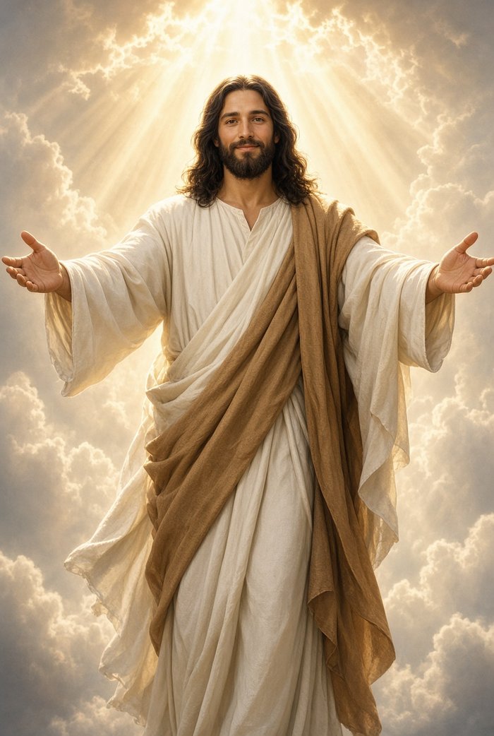 Jesus with arms outstretched